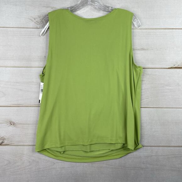AB Studio Top Womens XL Green Y2k 90s Faux Wrap USA Made Jeweled Sleeveless NWT - Picture 8 of 10